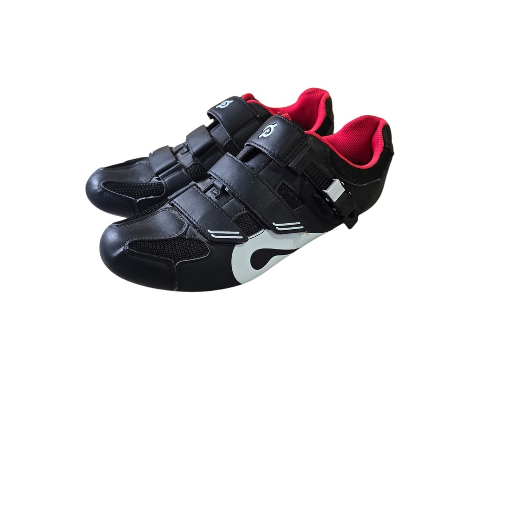 Peloton Cycling Shoes Black White Red Mens Size 46 EU Indoor Bike Cleats PLTN-01